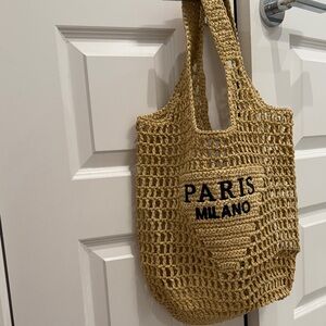 Tan Crochet Tote Bag